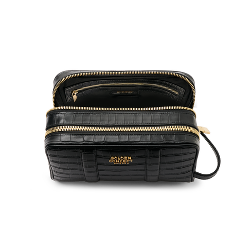 Toiletry Bag / Croco Embossed - Large