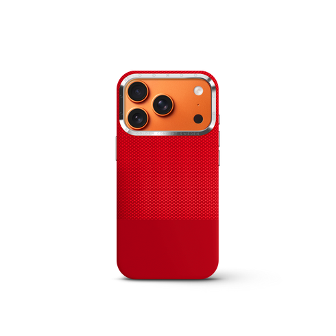iPhone Case 17 & 18 - Vegan Leather - Red