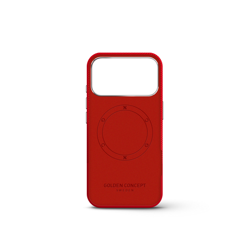 iPhone Case 17 & 18 - Vegan Leather - Red
