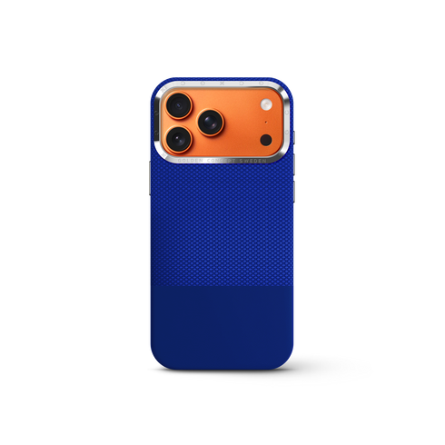 iPhone Case 17 & 18 - Vegan Leather - Deep Blue
