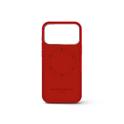 iPhone Case 17 & 18 - Vegan Leather - Red