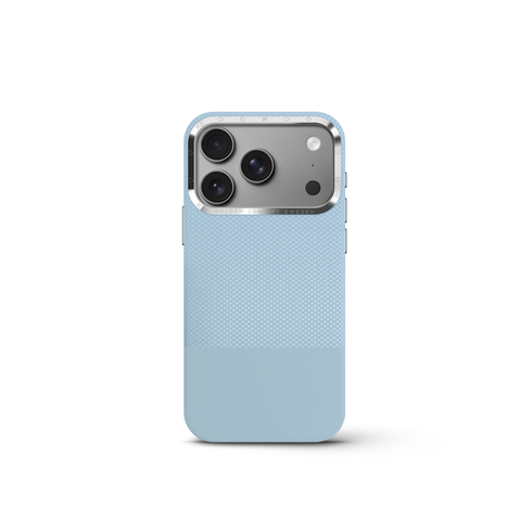 iPhone Case 17 & 18 - Vegan Leather - Light Blue