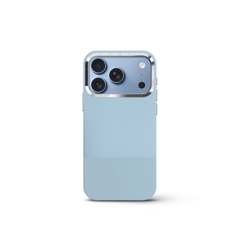 iPhone Case 17 & 18 - Vegan Leather - Light Blue