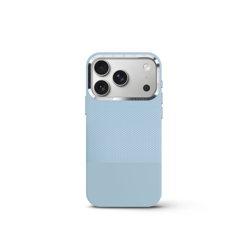iPhone Case 17 & 18 - Vegan Leather - Light Blue