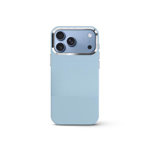 iPhone Case 17 & 18 - Vegan Leather - Light Blue