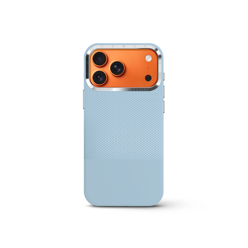 iPhone Case 17 & 18 - Vegan Leather - Light Blue