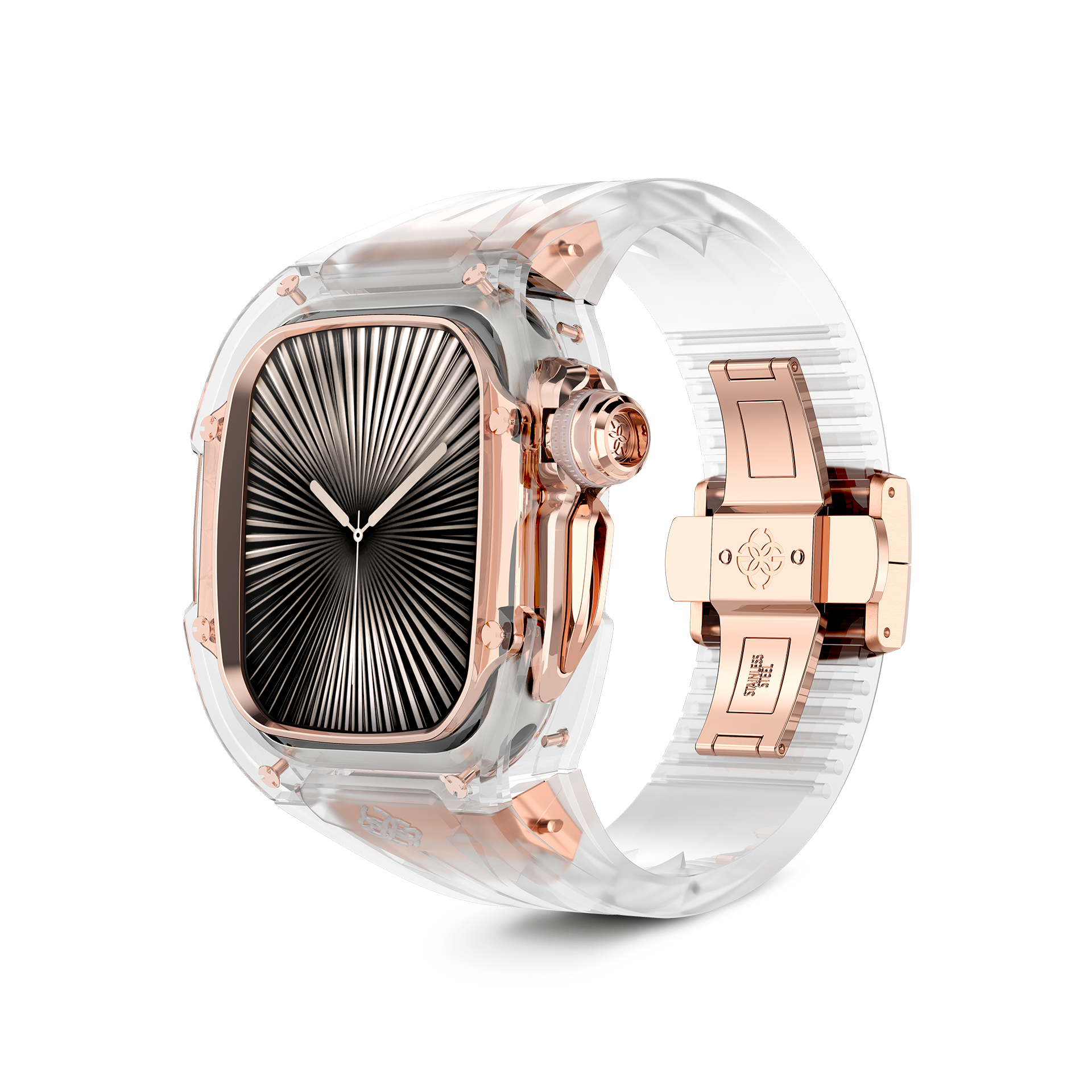 Crystal Rose Apple Watch Case for new Series 10 | Golden Concept